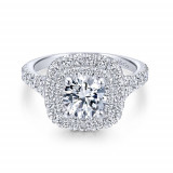 Gabriel & Co. 14k White Gold Entwined Double Halo Engagement Ring - ER12675R4W44JJ photo