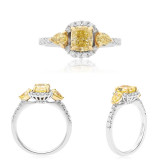 Roman & Jules Two Tone 18k Gold 3 Stone Diamond Engagement Ring - KR2440WY-18K photo