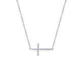 Lafonn Sideways Cross Necklace - N2001CLP18 photo