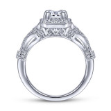 Gabriel & Co. 14k White Gold Victorian Halo Engagement Ring - ER14304W44JJ photo 2