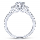 Gabriel & Co. 14k White Gold Contemporary 3 Stone Engagement Ring - ER7460W44JJ photo 2