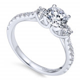 Gabriel & Co. 14k White Gold Contemporary 3 Stone Engagement Ring - ER7460W44JJ photo 3