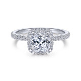 Gabriel & Co. 14k White Gold Contemporary Halo Engagement Ring - ER14962C6W44JJ photo