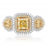 Roman & Jules Two Tone 18k Gold 3 Stone Diamond Engagement Ring - KR2295WY-18K photo