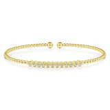 Gabriel & Co. 14k Yellow Gold Bujukan Diamond Bangle Bracelet - BG4118-65Y45JJ photo