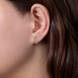 Gabriel & Co. 14k Two Tone Contemporary Diamond Huggie Earrings - EG13454M45JJ photo 2