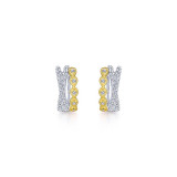 Gabriel & Co. 14k Two Tone Contemporary Diamond Huggie Earrings - EG13454M45JJ photo 3