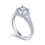 Gabriel & Co. 14k White Gold Contemporary Halo Engagement Ring - ER14454R4W44JJ photo 3