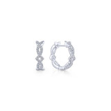 Gabriel & Co. 14k White Gold Kaslique Diamond Huggie Earrings - EG13458W45JJ photo