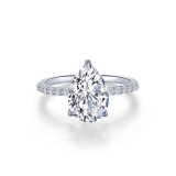 Lafonn Platinum Pear-Shaped Solitaire Engagement Ring - R0483CLP06 photo
