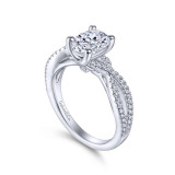 Gabriel & Co. 14k White Gold Contemporary Twisted Engagement Ring - ER7546O4W44JJ photo 3