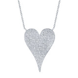 Shy Creation 14k White Gold Diamond Heart Necklace - SC55002484 photo
