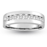 Louis Creations 14k White Gold Diamond Wedding Band - CR376-030 photo