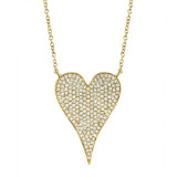 Shy Creation 14k Yellow Gold Diamond Heart Necklace - SC55002482 photo