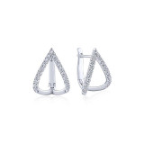 Gabriel & Co. 14k White Gold Kaslique Diamond Huggie Earrings - EG13174W45JJ photo