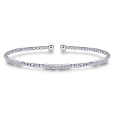 Gabriel & Co. 14k White Gold Bujukan Diamond Bangle Bracelet - BG4217-65W45JJ photo