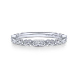 Gabriel & Co. 14k White Gold Victorian Diamond Wedding Band - WB14432R4W44JJ photo