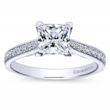 Gabriel & Co. 14k White Gold Contemporary Straight Engagement Ring - ER8916W44JJ photo