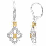 Roman & Jules 18k Two Tone Gold 1.31ctw Yellow and White Diamond Earrings - 1121-1 photo