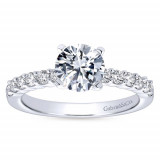 Gabriel & Co. 14k White Gold Contemporary Straight Engagement Ring - ER6874W44JJ photo