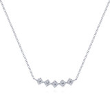 Gabriel & Co. 14k White Gold Art Moderne Diamond Bar Necklace - NK5795W45JJ photo