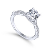 Gabriel & Co. 14k White Gold Contemporary Twisted Engagement Ring - ER13859R4W44JJ photo 3