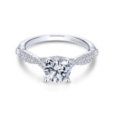 Gabriel & Co. 14k White Gold Contemporary Twisted Engagement Ring - ER13859R4W44JJ photo