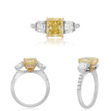 Roman & Jules Two Tone 18k Gold 3 Stone Diamond Engagement Ring - KR2471WY-18K photo 2