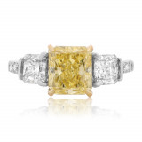Roman & Jules Two Tone 18k Gold 3 Stone Diamond Engagement Ring - KR2471WY-18K photo