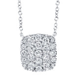 Shy Creation 14k White Gold Diamond Pave Necklace - SC22004399 photo