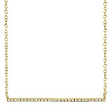Shy Creation 14k Yellow Gold Diamond Bar Necklace - SC55001291 photo