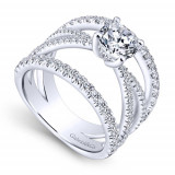 Gabriel & Co. 14k White Gold Nova Free Form Engagement Ring - ER12819R4W44JJ photo 3