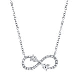 Shy Creation 14k White Gold Diamond Infinity Necklace - SC55019575 photo