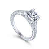 Gabriel & Co. 14k White Gold Victorian Straight Engagement Ring - ER13849R4W44JJ photo 3