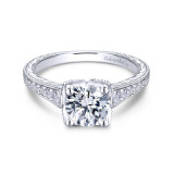 Gabriel & Co. 14k White Gold Victorian Straight Engagement Ring - ER13849R4W44JJ photo