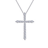 Lafonn 1.06 CTW Cross Pendant Necklace - P0210CLP18 photo