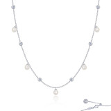 Lafonn Platinum Cultured Freshwater Pearl Necklace - N0251PLP20 photo