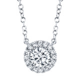 Shy Creation 14k White Gold Diamond Necklace - SC55005792 photo