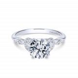 Gabriel & Co. 14k White Gold Victorian Straight Engagement Ring - ER11721R4W44JJ photo