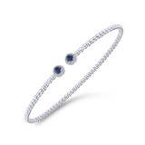 Gabriel & Co. 14k White Gold Bujukan Gemstone & Diamond Bangle Bracelet - BG4122-65W45SA photo 2