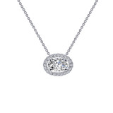 Lafonn 0.63 CTW Oval Halo Necklace - N0103CLP18 photo