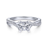 Gabriel & Co. 14k White Gold Contemporary Twisted Engagement Ring - ER11794S3W44JJ photo