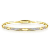 Gabriel & Co. 14k Yellow Gold Demure Diamond Bangle Bracelet - BG4187-65Y45JJ photo