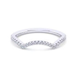 Gabriel & Co. 14K White Gold Contemporary Curved Wedding Band - WB7804P4W44JJ photo