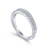 Gabriel & Co. 14k White Gold Victorian Diamond Wedding Band - WB12282R8W44JJ photo 3