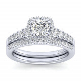 Gabriel & Co. 14k White Gold Entwined Halo Engagement Ring - ER12658C4W44JJ photo 4