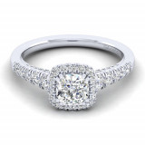 Gabriel & Co. 14k White Gold Entwined Halo Engagement Ring - ER12658C4W44JJ photo