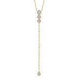 Shy Creation 14k Yellow Gold Diamond Lariat Necklace - SC55002607 photo