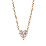 Shy Creation 14k Rose Gold Diamond Pave Heart Necklace - SC55006734 photo