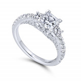 Gabriel & Co. 14k White Gold Entwined 3 Stone Engagement Ring - ER12662S3W44JJ photo 3